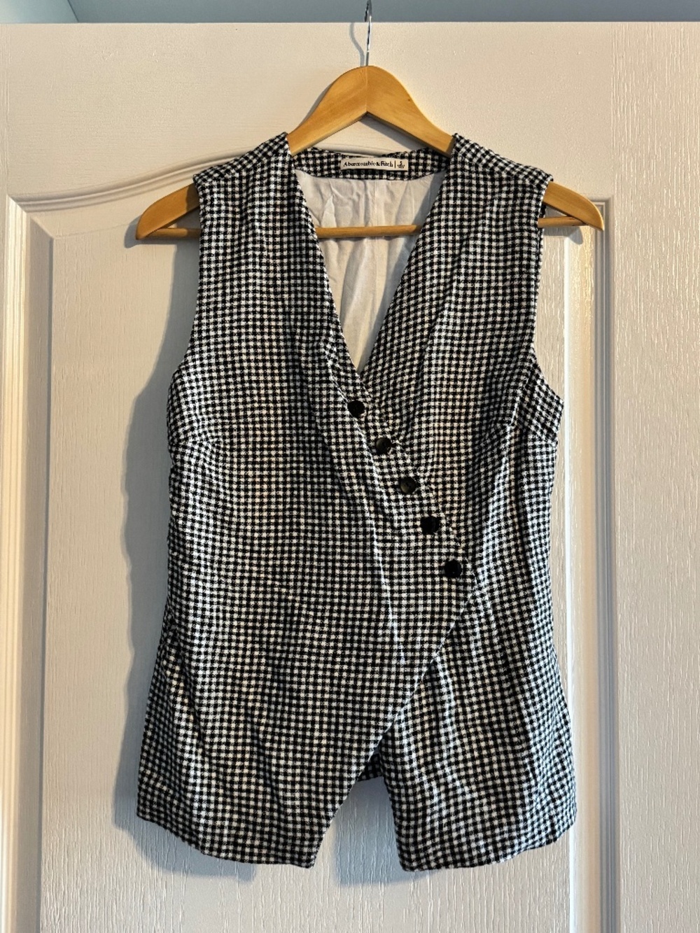 Gingham Asymmetric Vest